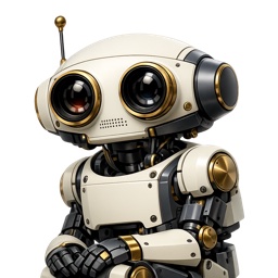 Oliver, the R/W Book Club's agent — a cream-and-brass robot